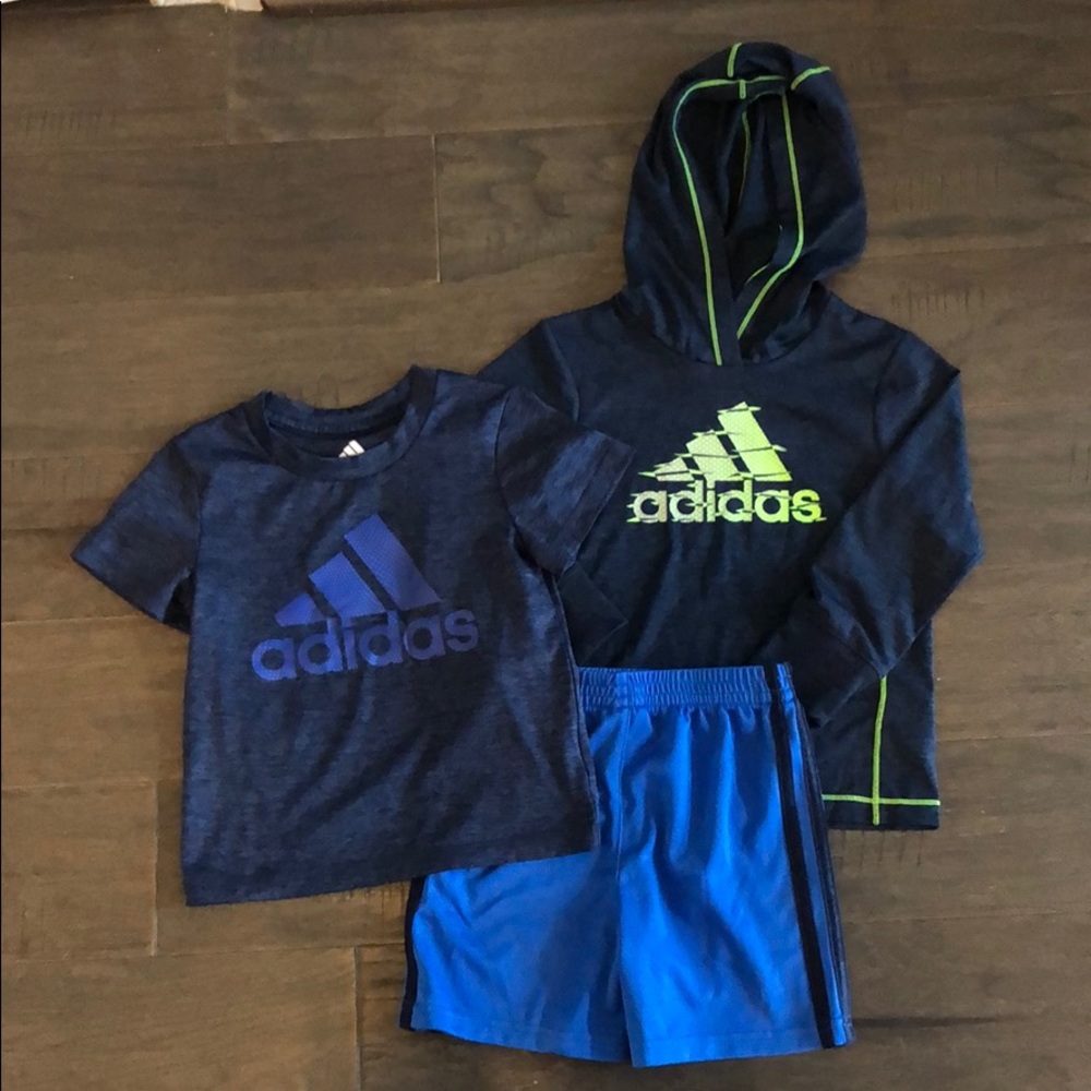 Adidas shirt, shorts and hoodie lot